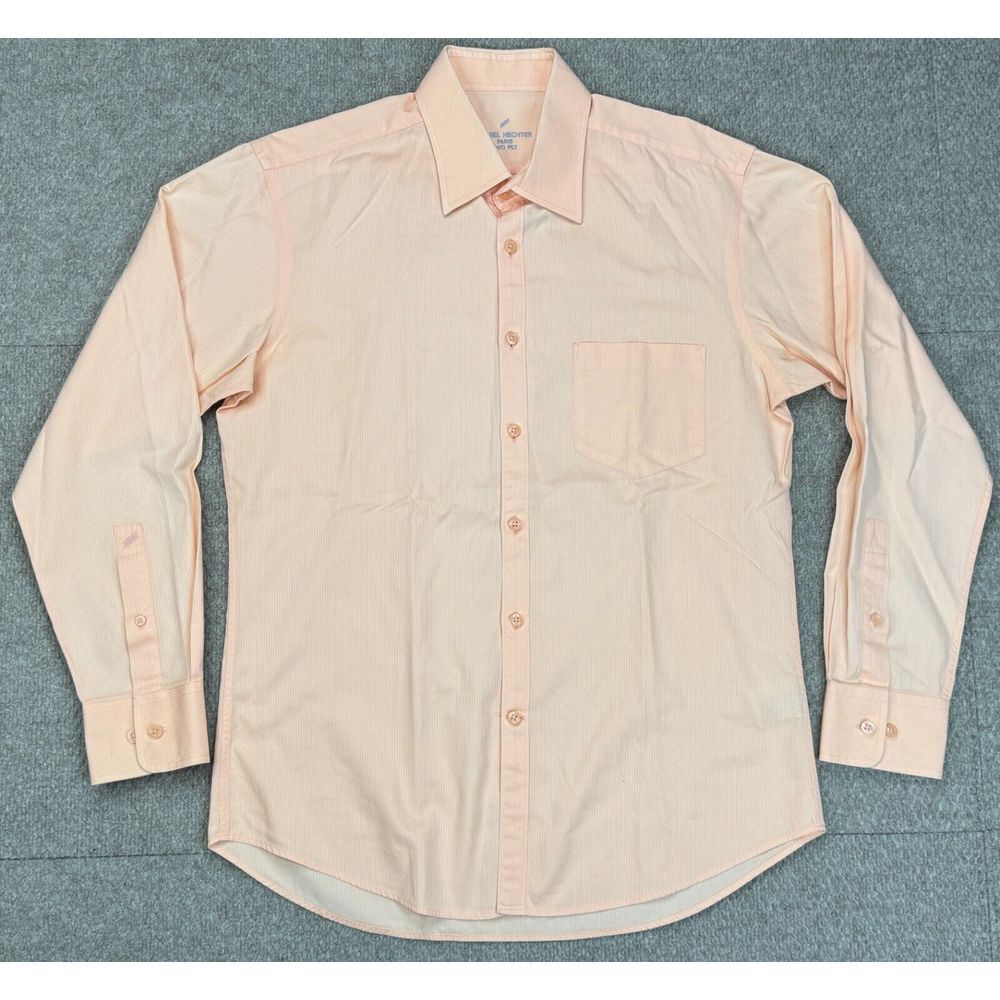 Daniel Hechter Paris Two Ply Men's Button Up Long Sleeve Dress Shirt Size L